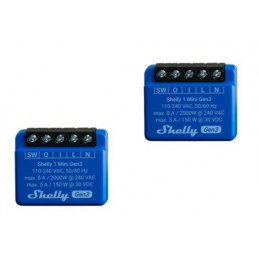 Shelly 1 Mini Gen3 Älykytkin 1P Sininen
