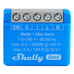 Shelly 1 Mini Gen4 Älykytkin 1P Sininen