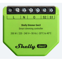 Shelly Dimmer Gen3 Sisäinen Himmennin Musta, Lime