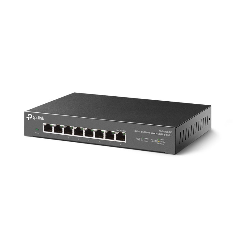 TP-Link TL-SG108-M2 verkkokytkin Hallitsematon 2.5G Ethernet (100 1000 2500) Musta