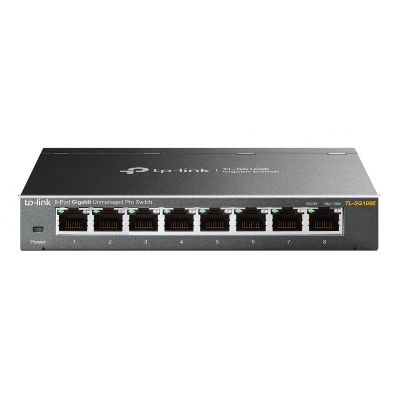 TP-Link TL-SG108E verkkokytkin Hallittu L2 Gigabit Ethernet (10 100 1000) Musta