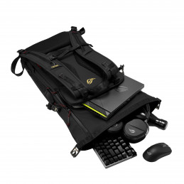 ASUS ROG SLASH Backpack Edition 20 reppu Rullareppu Musta Polyesteri, PU nahka