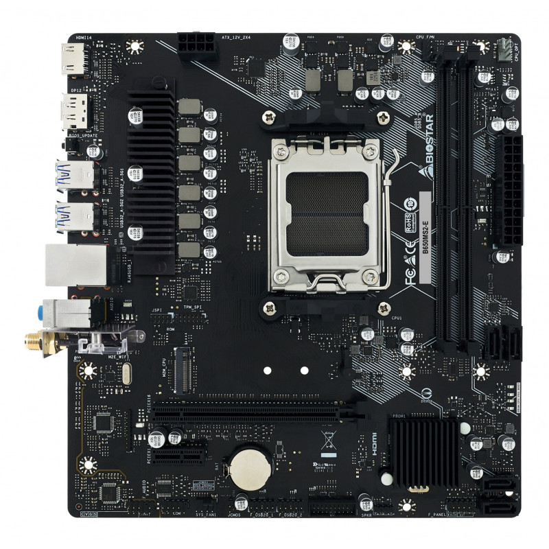 Biostar B650MS2-E emolevy AMD B650 Pistoke AM5 mikro ATX