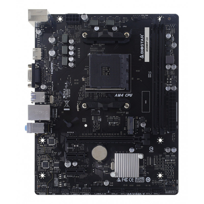 Biostar A520MHP 2.0 emolevy AMD A520 Kanta AM4 mikro ATX