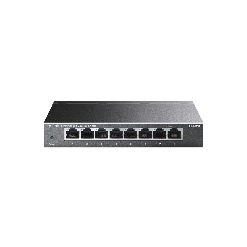 TP-Link TL-SG108S(UN) verkkokytkin Hallitsematon Gigabit Ethernet (10 100 1000) Työpöytä Musta