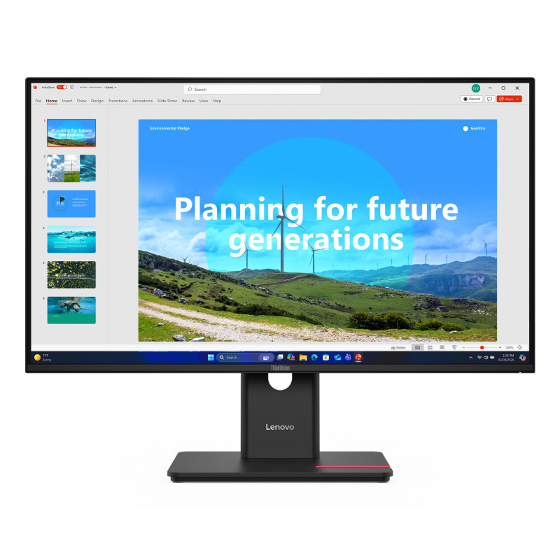 Lenovo ThinkVision T27D-40 tietokoneen litteä näyttö 68,6 cm (27") 1920 x 1080 pikseliä Full HD LED Musta