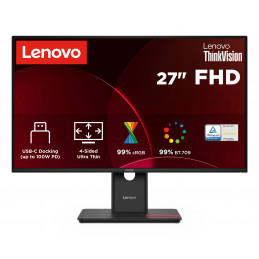 Lenovo ThinkVision T27D-40 tietokoneen litteä näyttö 68,6 cm (27") 1920 x 1080 pikseliä Full HD LED Musta