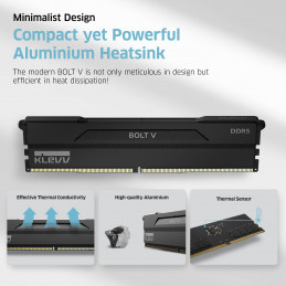 Klevv BOLT V 32GB (2x16GB) DDR5 Gaming RAM 6000MHz CL30 Memory Module Kit muistimoduuli 288-pin DIMM