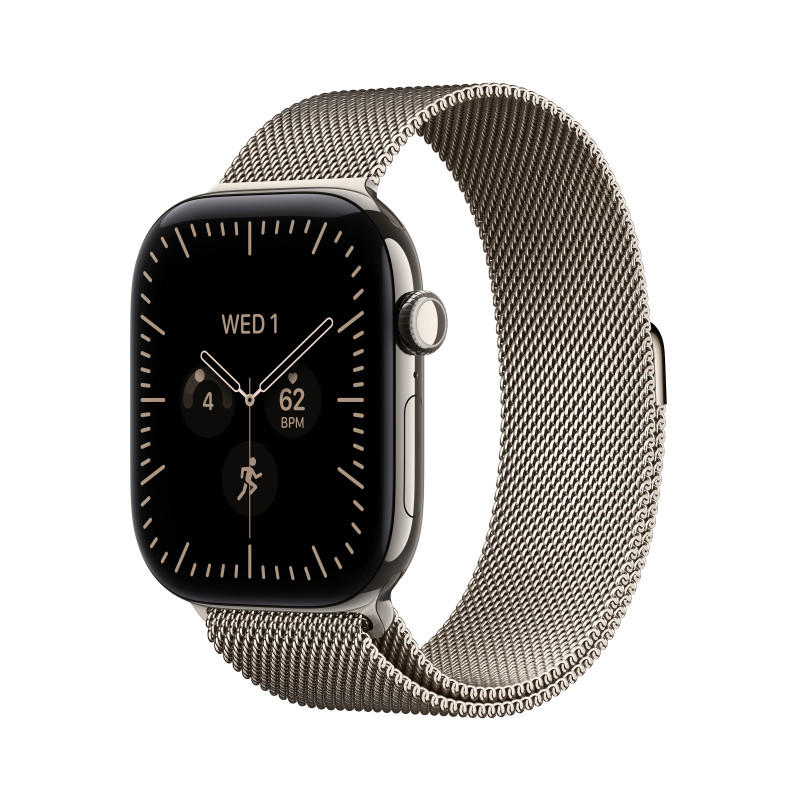 Apple Watch Series 12 OLED 42 mm Digitaalinen 374 x 446 pikseliä Kosketusnäyttö 5G Titaani Wi-Fi GPS (satelliitti)