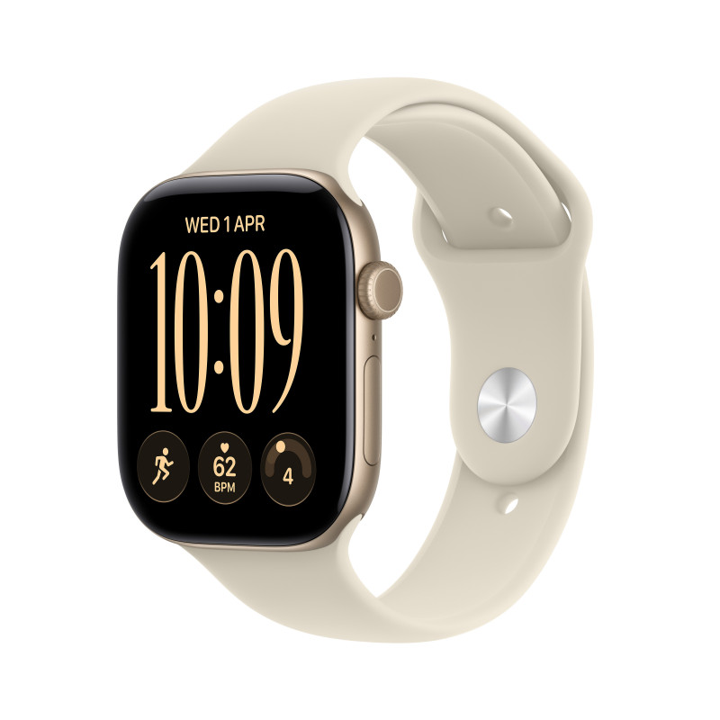Apple Watch Series 12 OLED 42 mm Digitaalinen 374 x 446 pikseliä Kosketusnäyttö Kulta Wi-Fi GPS (satelliitti)