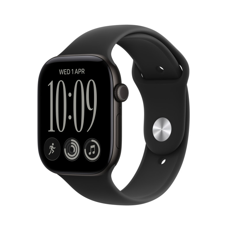 Apple Watch Series 12 OLED 42 mm Digitaalinen 374 x 446 pikseliä Kosketusnäyttö Musta Wi-Fi GPS (satelliitti)