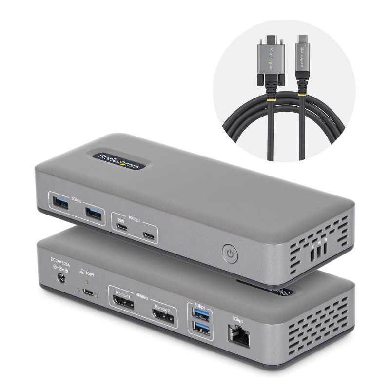 StarTech.com 201UE-USBC-DOCK kannettavien tietokoneiden telakka ja porttitoistin Langallinen USB 3.2 Gen 2 (3.1 Gen 2) Type-C