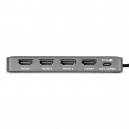 StarTech.com QUAD-USB-HDMI-ADAPT kannettavien tietokoneiden telakka ja porttitoistin Langallinen USB 3.2 Gen 1 (3.1 Gen 1)