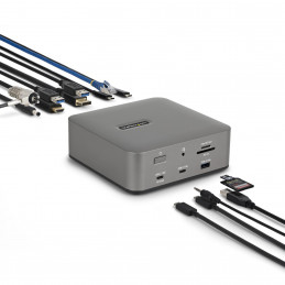 StarTech.com 215UE-TB5USB4DOCK kannettavien tietokoneiden telakka ja porttitoistin Langallinen Thunderbolt 5 Harmaa