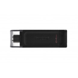 Kingston Technology DataTraveler 70 USB-muisti 64 GB USB Type-C 3.2 Gen 1 (3.1 Gen 1) Musta