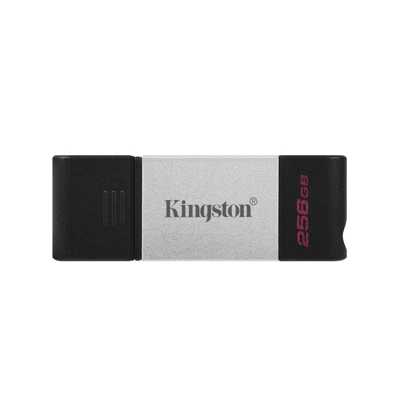 Kingston Technology DataTraveler 80 USB-muisti 256 GB USB Type-C 3.2 Gen 1 (3.1 Gen 1) Musta, Hopea