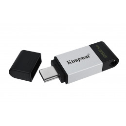 Kingston Technology DataTraveler 80 USB-muisti 256 GB USB Type-C 3.2 Gen 1 (3.1 Gen 1) Musta, Hopea