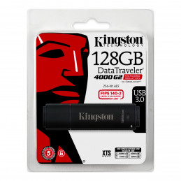 Kingston Technology DataTraveler 4000G2 USB-muisti 128 GB USB A-tyyppi 3.2 Gen 2 (3.1 Gen 2) Musta