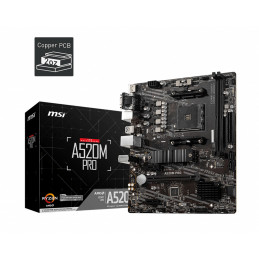 MSI A520M PRO emolevy AMD A520 Kanta AM4 mikro ATX