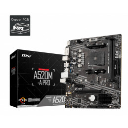 MSI A520M-A PRO emolevy AMD A520 Kanta AM4 mikro ATX