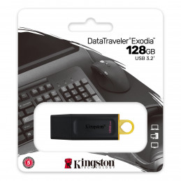 Kingston Technology DataTraveler Exodia USB-muisti 128 GB USB A-tyyppi 3.2 Gen 1 (3.1 Gen 1) Musta