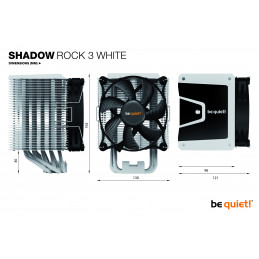 be quiet! Shadow Rock 3 White Suoritin Jäähdytin 12 cm Valkoinen 1 kpl