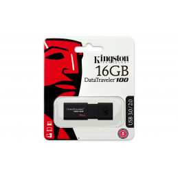 Kingston Technology DataTraveler 100 G3 USB-muisti 16 GB USB A-tyyppi 3.2 Gen 1 (3.1 Gen 1) Musta