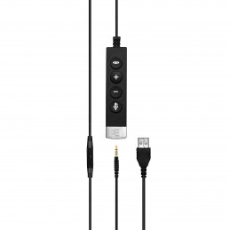 EPOS | SENNHEISER IMPACT SC 665 USB Kuulokkeet Pääpanta 3,5 mm liitin USB A-tyyppi Musta, Hopea
