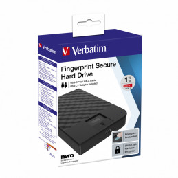 Verbatim Fingerprint Secure ulkoinen kovalevy 1000 GB Musta