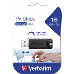 Verbatim PinStripe USB-muisti 16 GB USB A-tyyppi 3.2 Gen 1 (3.1 Gen 1) Musta