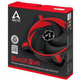 ARCTIC BioniX P140 Tietokonekotelo Tuuletin 14 cm Musta, Punainen