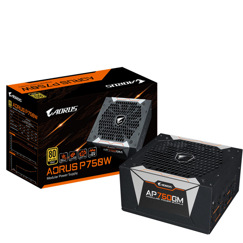 Gigabyte GP-AP750GM virtalähdeyksikkö 750 W 20+4 pin ATX ATX Musta