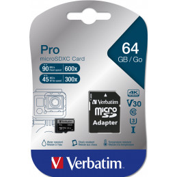 Verbatim Pro flash-muisti 64 GB MicroSDXC UHS Luokka 10