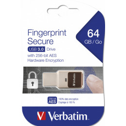 Verbatim Fingerprint Secure USB-muisti 64 GB USB A-tyyppi 3.2 Gen 1 (3.1 Gen 1) Hopea