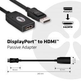 CLUB3D DisplayPort™ to HDMI™ Passive Adapter