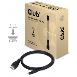 CLUB3D Micro HDMI™ to HDMI™ 2.0 4K60Hz Cable 1M   3.28Ft