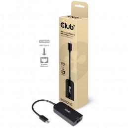 CLUB3D CAC-1520 cable gender changer USB C Ethernet Musta