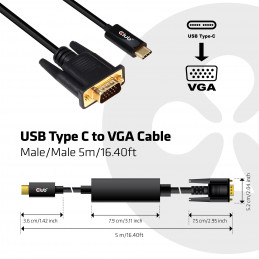 CLUB3D cac-1512 usb C VGA Musta