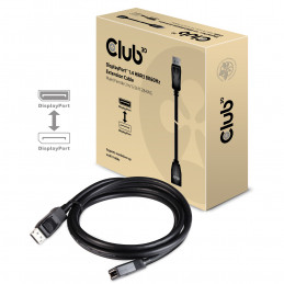 CLUB3D CAC-1022 cable gender changer Displayport 1.4 Musta