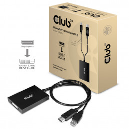 CLUB3D cac-1010 Displayport usb DVI-I Daul link Musta, Valkoinen