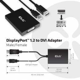 CLUB3D cac-1010 Displayport usb DVI-I Daul link Musta, Valkoinen