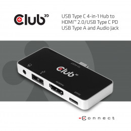 CLUB3D csv-1591 Telakointi USB 3.2 Gen 1 (3.1 Gen 1) Type-C Musta, Kromi