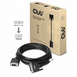CLUB3D DVI-A TO VGA CABLE M M 3m  9.8ft 28 AWG DVI-D Musta