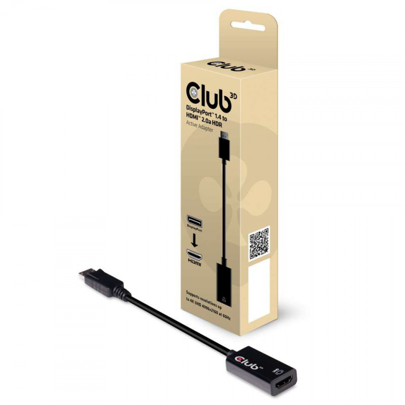 CLUB3D DisplayPort 1.4 to HDMI 2.0b HDR Active Adapter