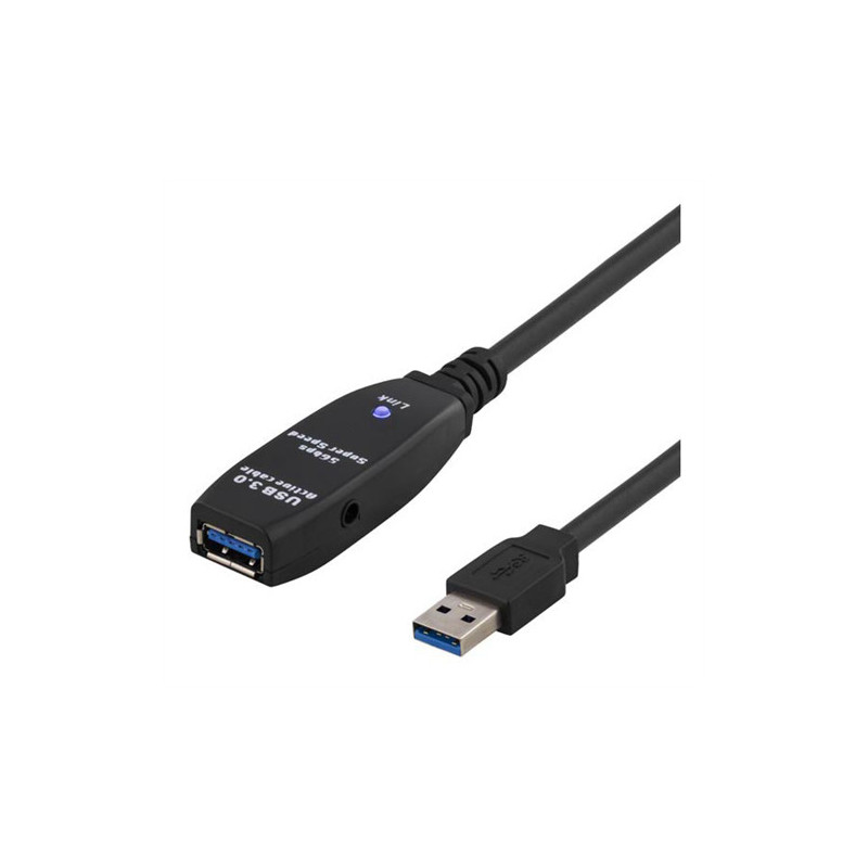 Deltaco USB3-1004 USB-kaapeli 7 m USB 3.2 Gen 1 (3.1 Gen 1) USB A Musta