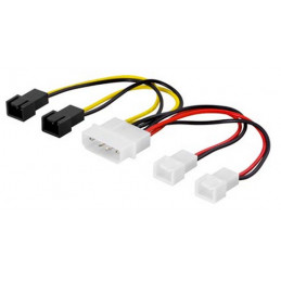 Deltaco SSI-38 cable gender changer 4-pin 4 x 3-pin Musta, Punainen, Valkoinen, Keltainen