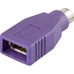 Deltaco USB-81 cable gender changer PS 2 Purppura