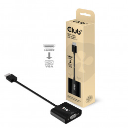 CLUB3D CAC-1302 videokaapeli-adapteri 0,5 m HDMI-tyyppi A (vakio) VGA (D-Sub) Musta