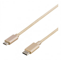 Deltaco USBC-1250 USB-kaapeli 1 m USB 2.0 Micro-USB B Kulta