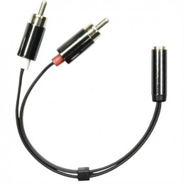 Deltaco AUD-204 audiokaapeli 0,1 m RCA 3.5mm Musta